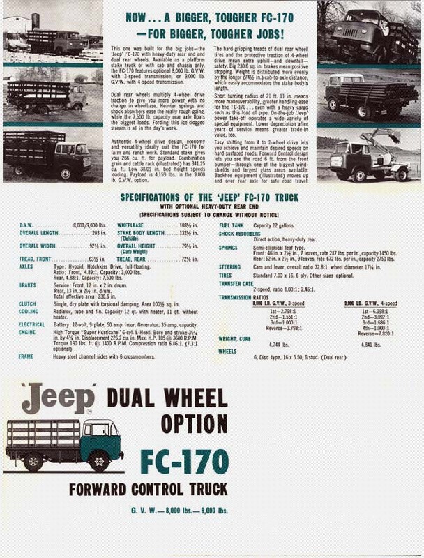 1960 Jeep FC-170 Brochure Page 4